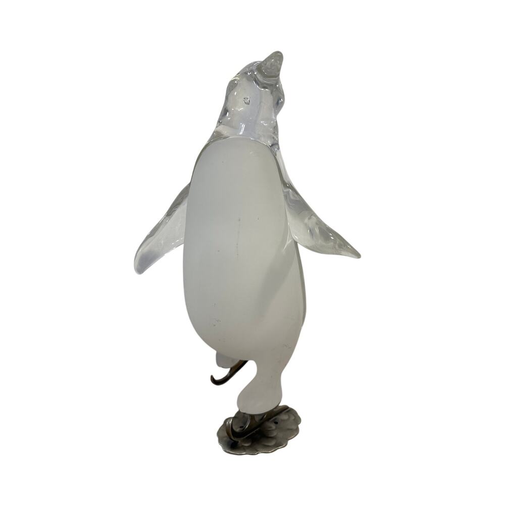 Penguin On Ice Skates Vintage Lucite MCM Clear & Frosted 15" Tall Movie TV Prop